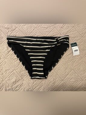 Ralph Lauren Women's Black/Gold Hipster Bikini Bottom Size 10 (New With Tags)